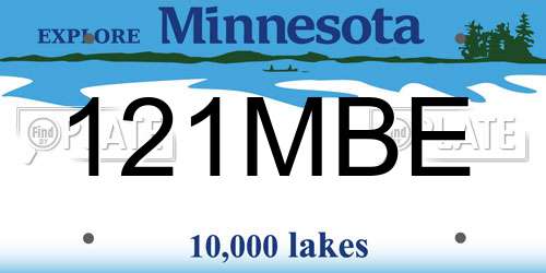 121MBE Minnesota License Plate