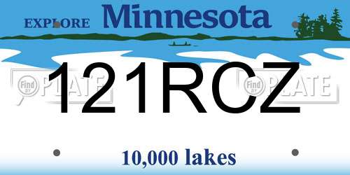 121RCZ Minnesota License Plate