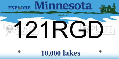 121RGD Minnesota License Plate