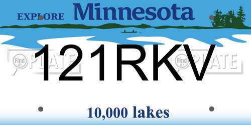 121RKV Minnesota License Plate