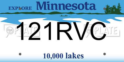 121RVC Minnesota License Plate