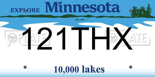 121THX Minnesota License Plate