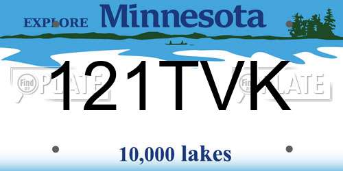 121TVK Minnesota License Plate