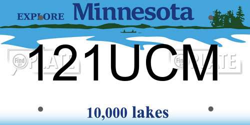 121UCM Minnesota License Plate