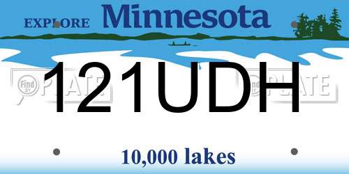 121UDH Minnesota License Plate