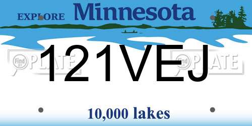 121VEJ Minnesota License Plate