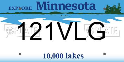 121VLG Minnesota License Plate