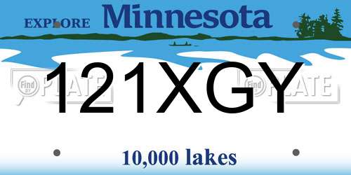 121XGY Minnesota License Plate