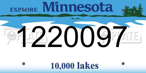 1220097 Minnesota License Plate