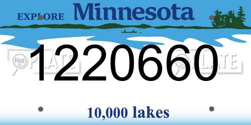 1220660 Minnesota License Plate