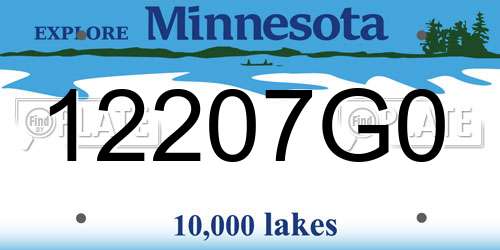 12207G0 Minnesota License Plate