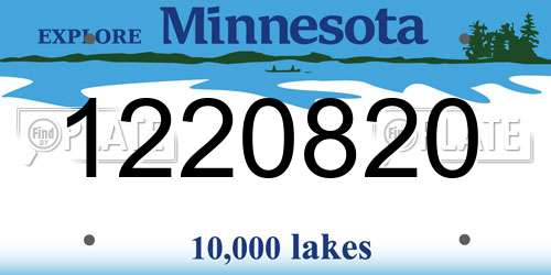 1220820 Minnesota License Plate