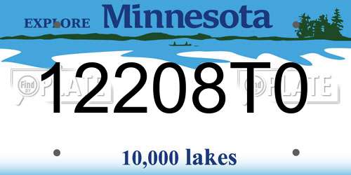 12208T0 Minnesota License Plate