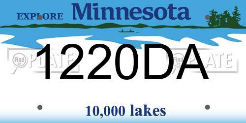 1220DA Minnesota License Plate