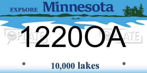 1220OA Minnesota License Plate