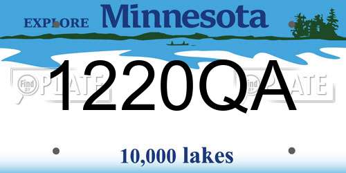 1220QA Minnesota License Plate