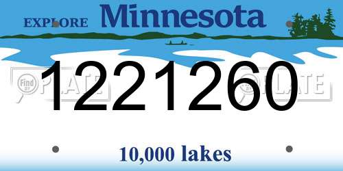 1221260 Minnesota License Plate