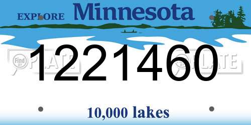 1221460 Minnesota License Plate