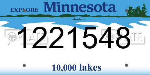 1221548 Minnesota License Plate