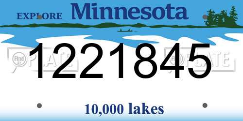 1221845 Minnesota License Plate