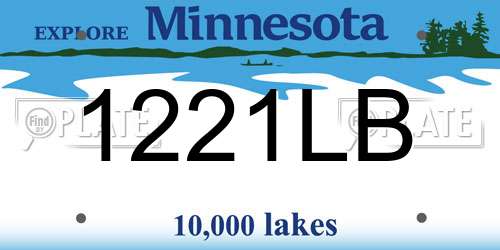 1221LB Minnesota License Plate