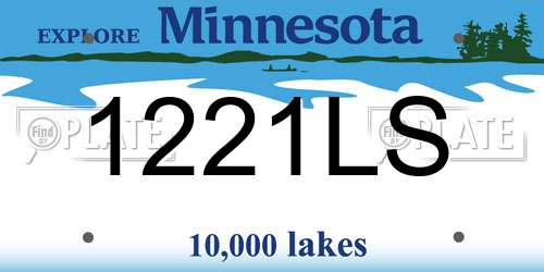1221LS Minnesota License Plate