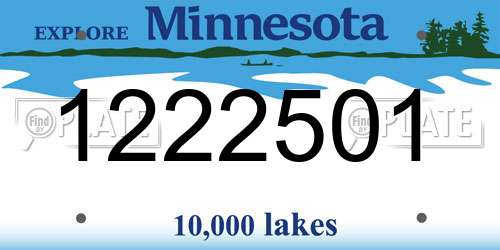 1222501 Minnesota License Plate