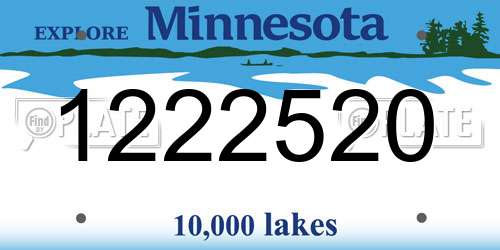 1222520 Minnesota License Plate