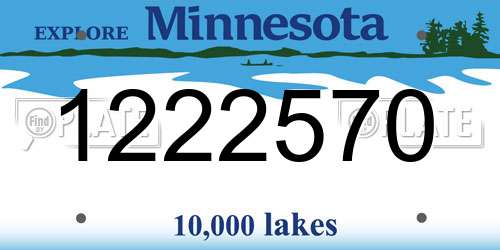 1222570 Minnesota License Plate