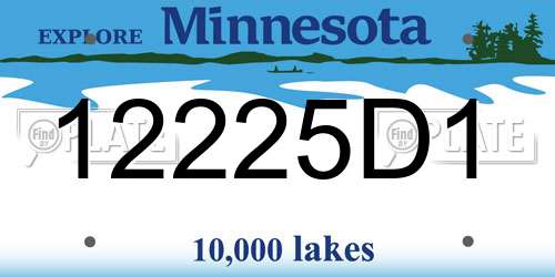 12225D1 Minnesota License Plate