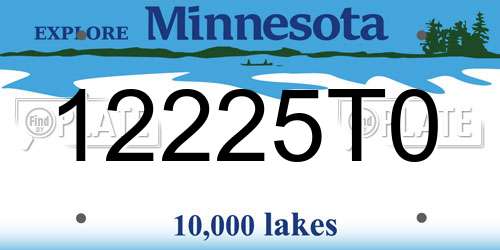 12225T0 Minnesota License Plate