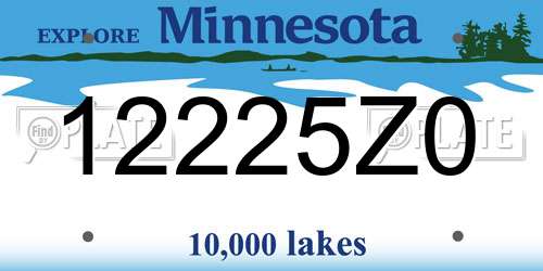 12225Z0 Minnesota License Plate