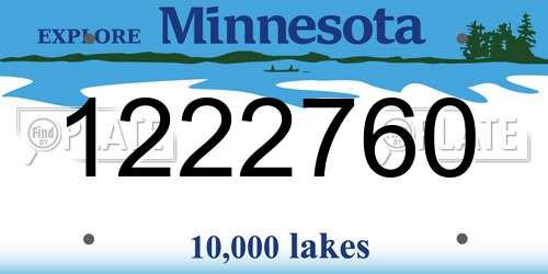 1222760 Minnesota License Plate
