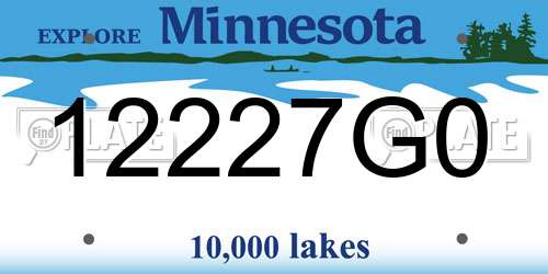 12227G0 Minnesota License Plate