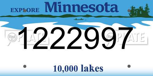 1222997 Minnesota License Plate