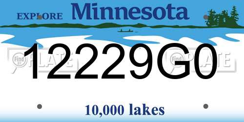 12229G0 Minnesota License Plate