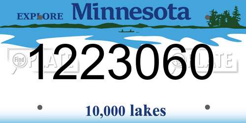 1223060 Minnesota License Plate