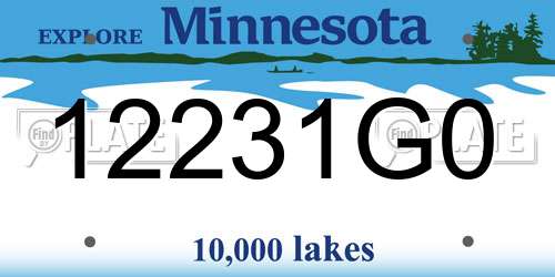 12231G0 Minnesota License Plate