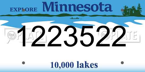 1223522 Minnesota License Plate