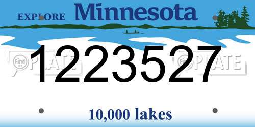 1223527 Minnesota License Plate