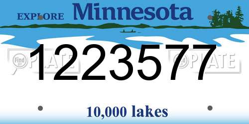 1223577 Minnesota License Plate