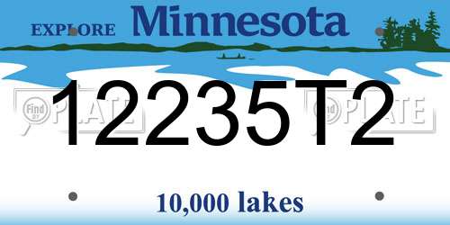 12235T2 Minnesota License Plate