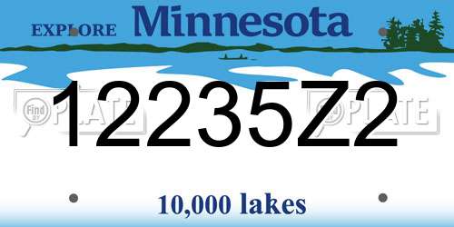 12235Z2 Minnesota License Plate