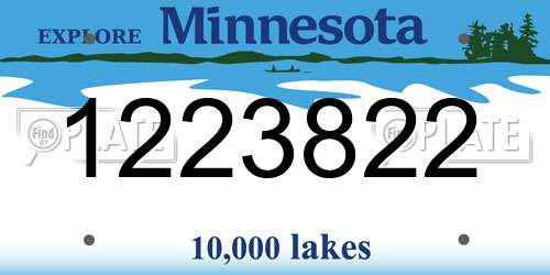 1223822 Minnesota License Plate