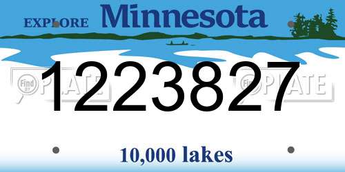 1223827 Minnesota License Plate
