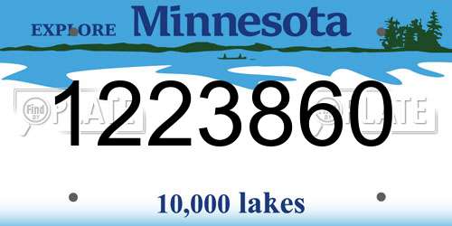 1223860 Minnesota License Plate