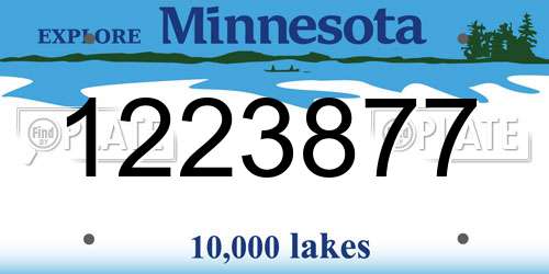 1223877 Minnesota License Plate