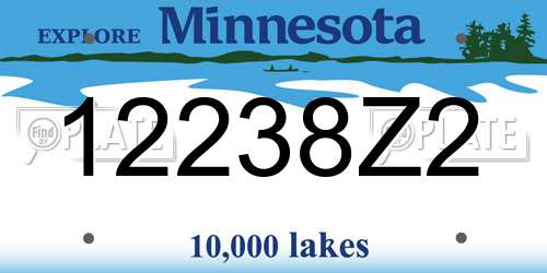 12238Z2 Minnesota License Plate