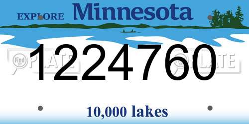 1224760 Minnesota License Plate