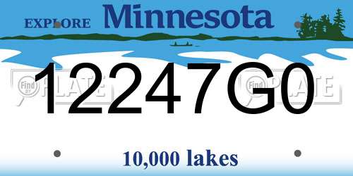 12247G0 Minnesota License Plate